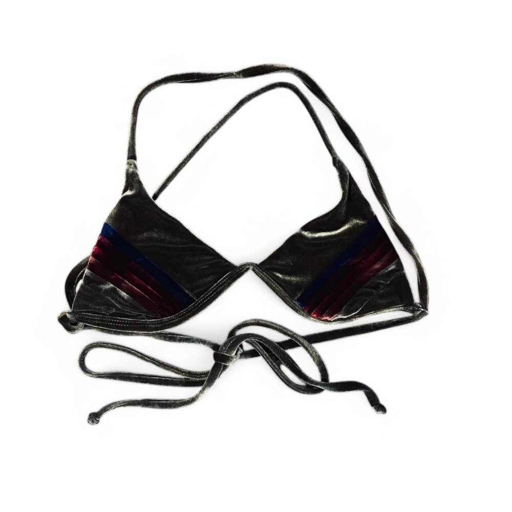 5 stripe aviator nation velvet triangle bikini top